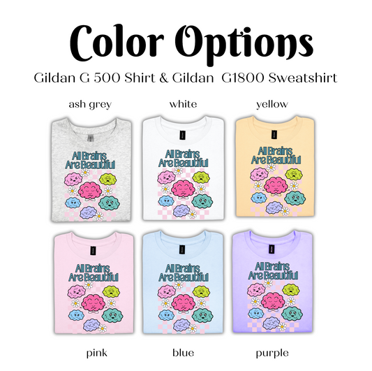 Color Options: Gildan G500 Shirt & Gildan G1800 Sweatshirt
