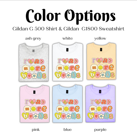a group of t - shirts with the words color options