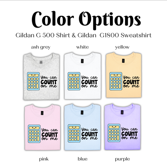 a group of t - shirts with the words color options on them
