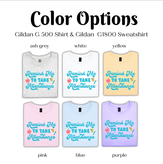 a group of t - shirts that say, color options
