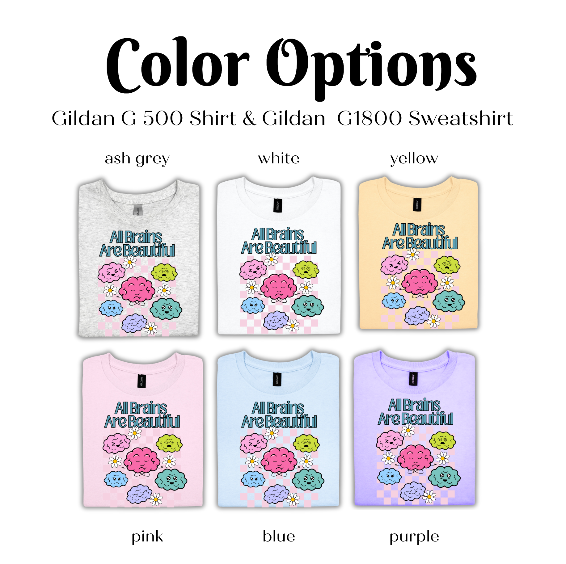 Color Options: Gildan G500 Shirt & Gildan G1800 Sweatshirt